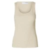 Selected Femme SlfAnna U-Neck Tank Top Oatmeal